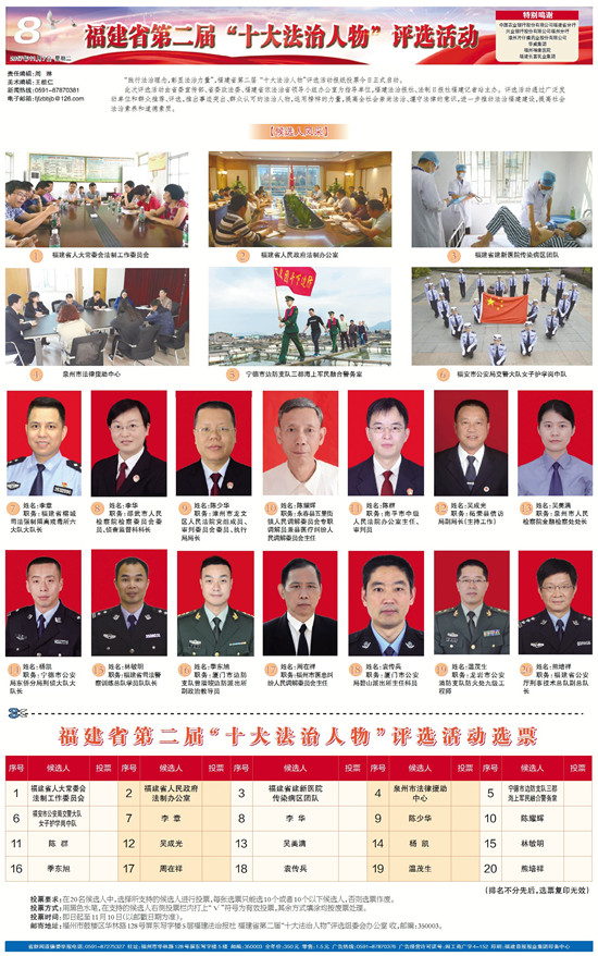 福建省第二届 “十大法治人物”评选活动